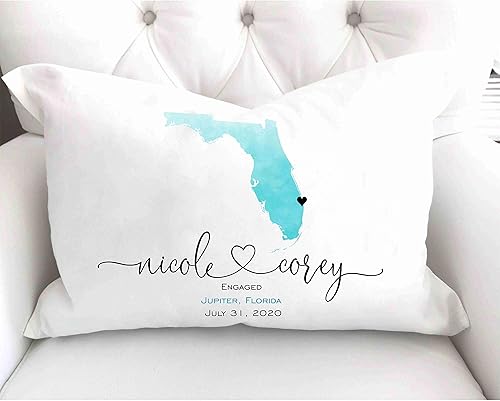 Engagement Gift for Couples Personalized Pillow Couples Names Engagement Gifts for Women Unique Engagement Gift for Her