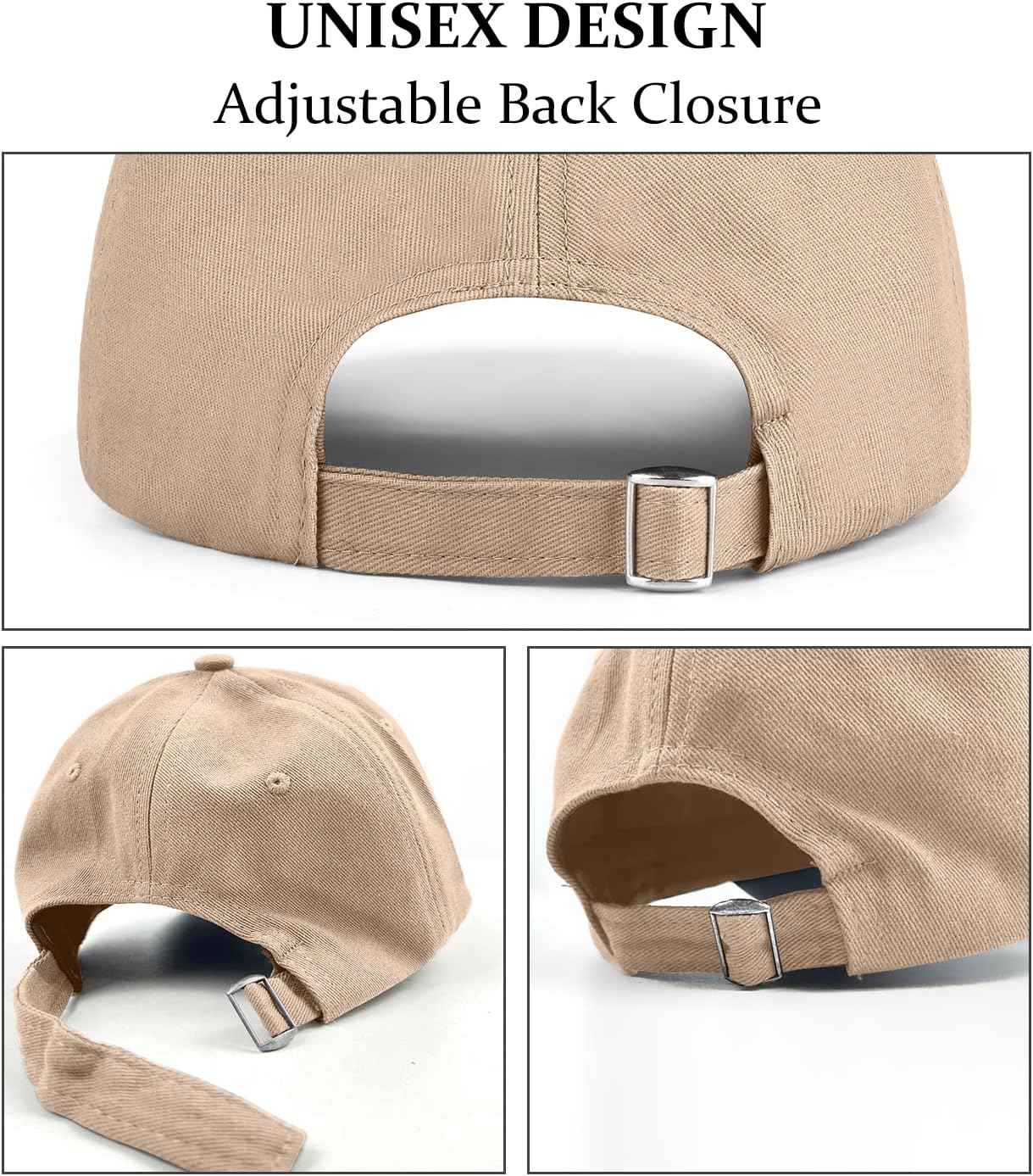 3 Pack Unisex Cotton Baseball Cap Adjustable Unconstructed Plain Sport Dad Golf Hat for Men and Women - Image 4