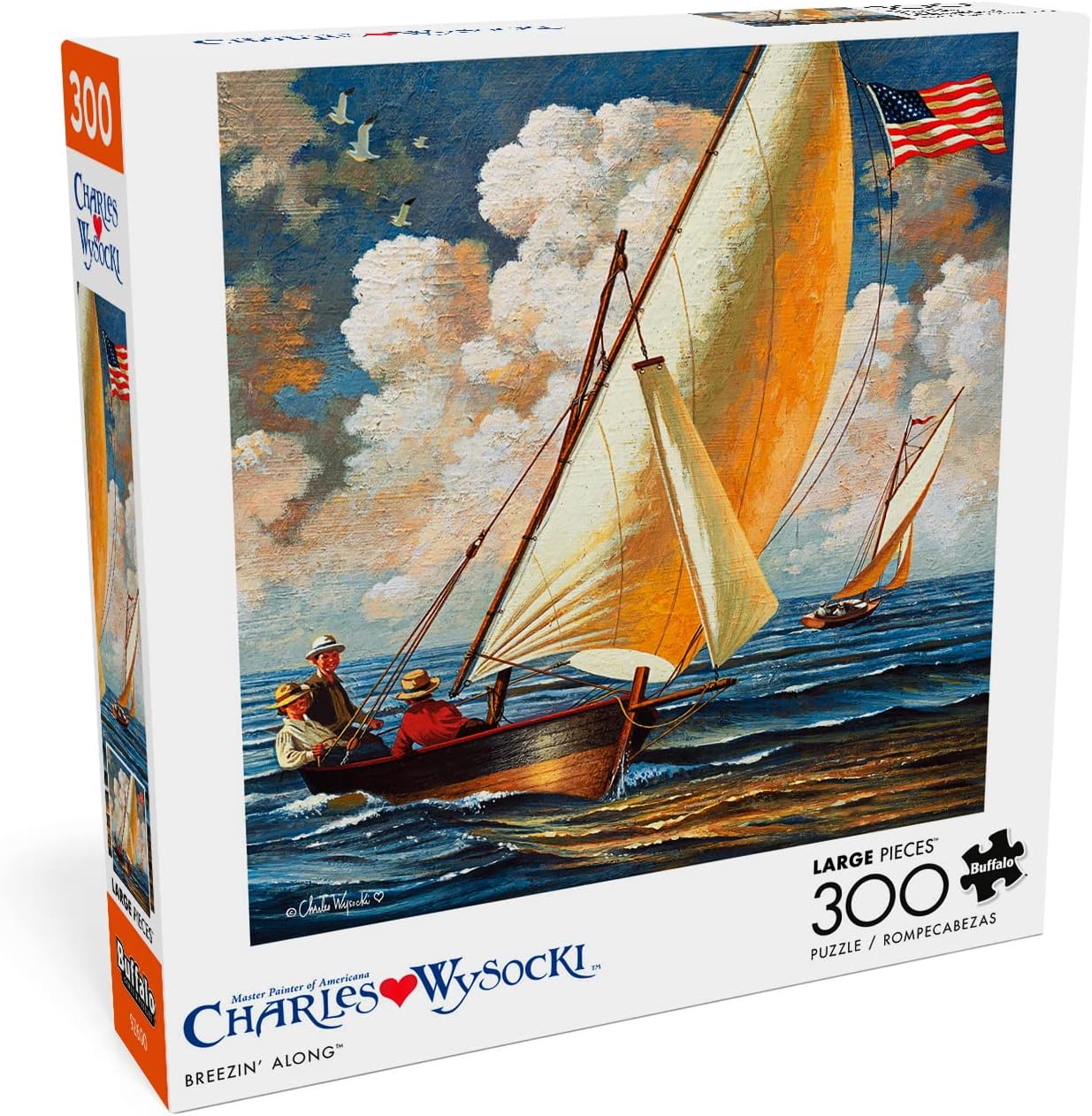 Buffalo Games - Charles Wysocki - Breezin' Along - 300 Large Piece Jigsaw Puzzle : Toys & Games