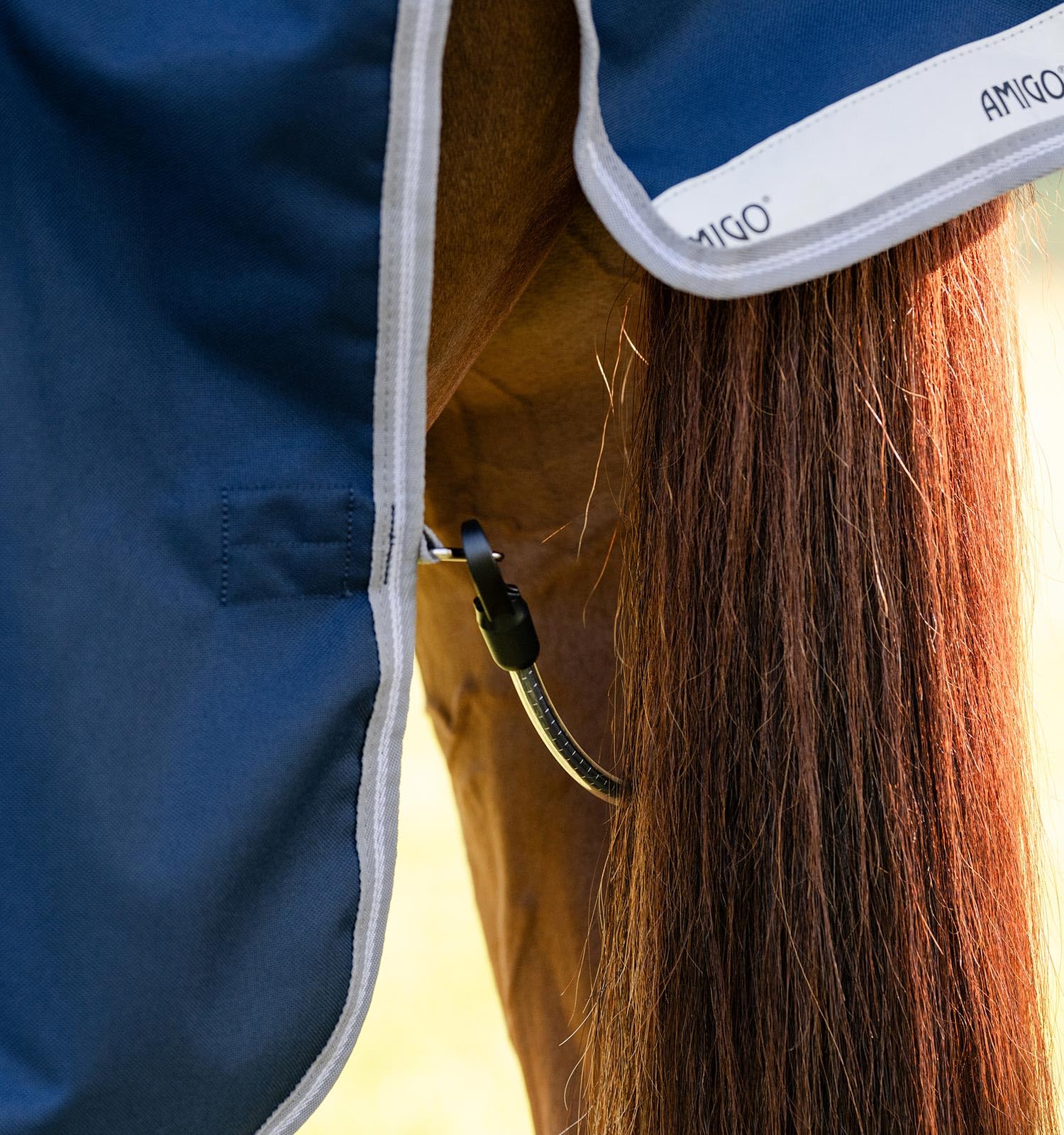 Horseware Amigo 1200D Original Turnout Lite 0g Decke wasserdicht Navy/Titanium Grey & Silver
