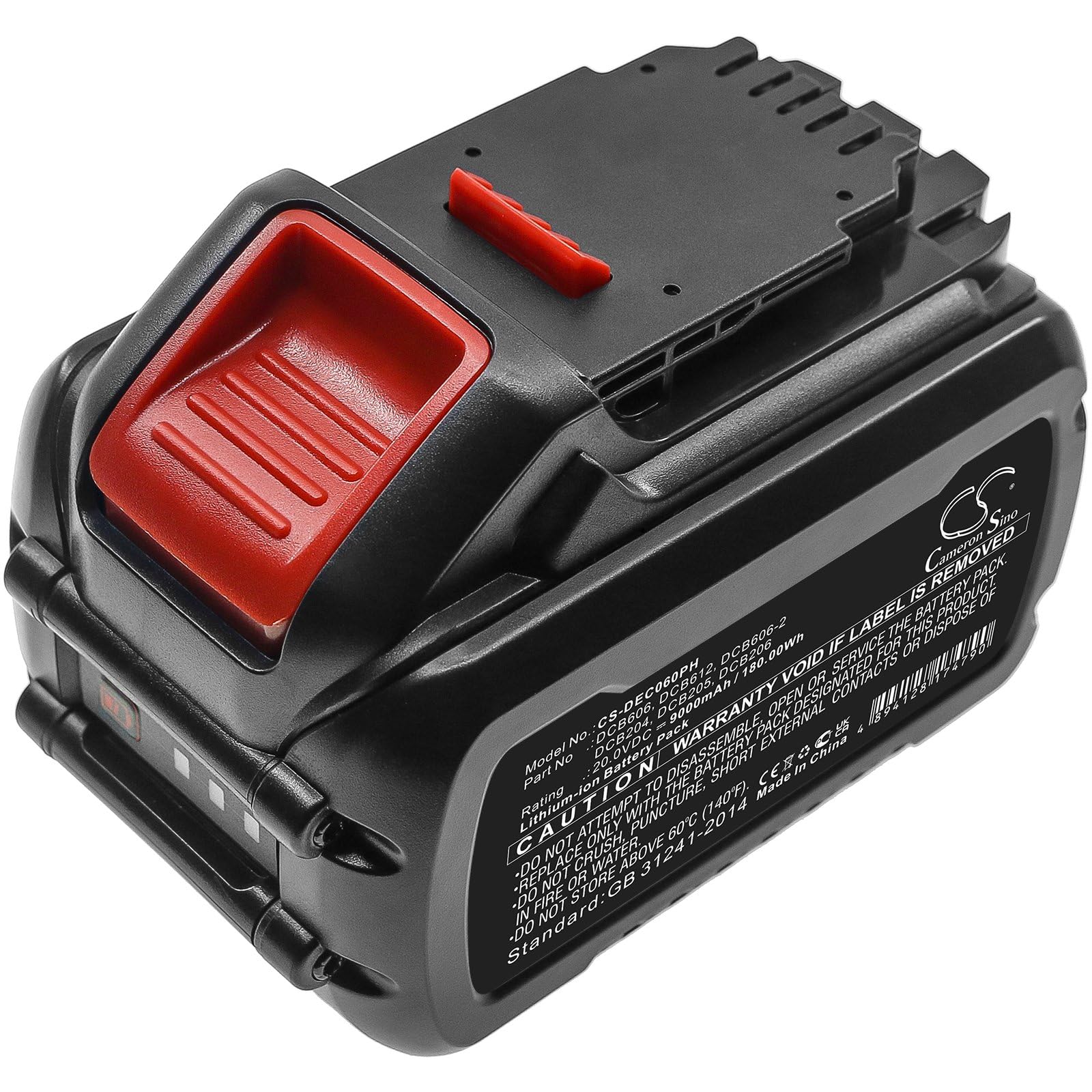 Batería de repuesto para DeWalt 120 V MAX, 12 V MAX Li-ion, 20 V MAX, 60 V MAX, CL3.C18S, DCB184, DCB184-XJ, número de pieza : DCB121, DCB123, DCB125, DCB127, DCB180, DCB181