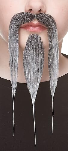 Miniatura 2 de Mustaches Shaolin falso bigote y barba autoadhesivos para niños, novedad, pelo facial falso, accesorio de disfraz para niños