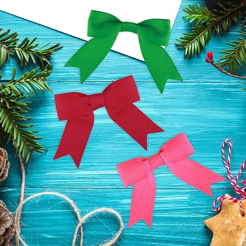 Miniatura 6 de 50 lazos torcidos de grogrén rojo vino de 3 pulgadas, color borgoña, preatados, para bolsas de golosinas, envoltura de regalos, boda, fiesta de