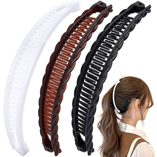 3pcs French Banana Clips, Non-Slip Classic Large Hairstyle Claws, Double
