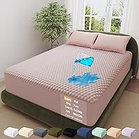 Vista 16 de OhGeni Protector de colchón 100% impermeable, protector de colchón tamaño King, se adapta a colchones de 6 a 20 pulgadas con bolsillo profundo