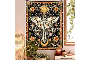 Aipon Orange Moth Tapestry: Embark on a Serene Journey with Nature's Mysticism