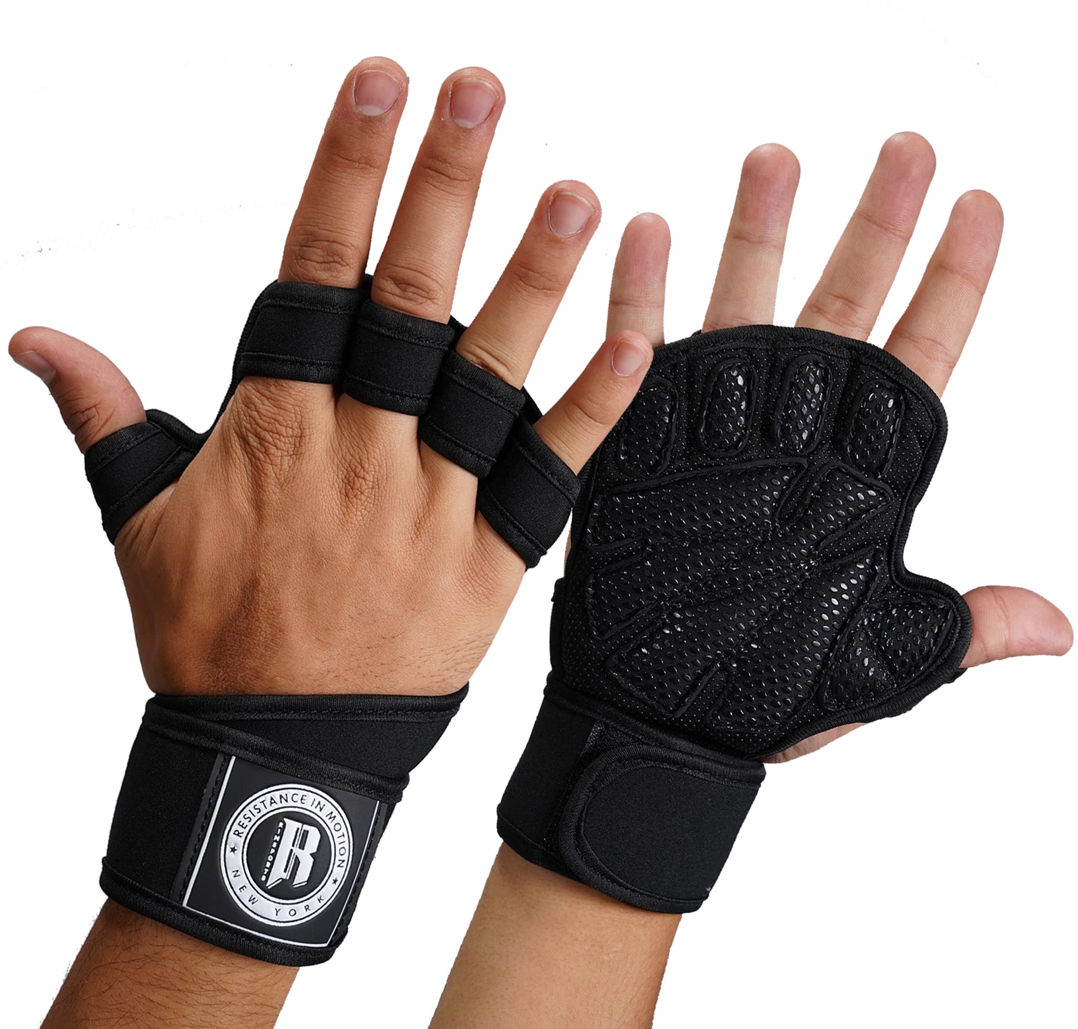 RIMSports Ventilated Weight Lifting Gloves with Wrist Support, Full Palm Protection Workout Gloves with Extra Grip, Great for Pull Ups, Cross Training, Fitness, WODs & Weightlifting for Men & Women