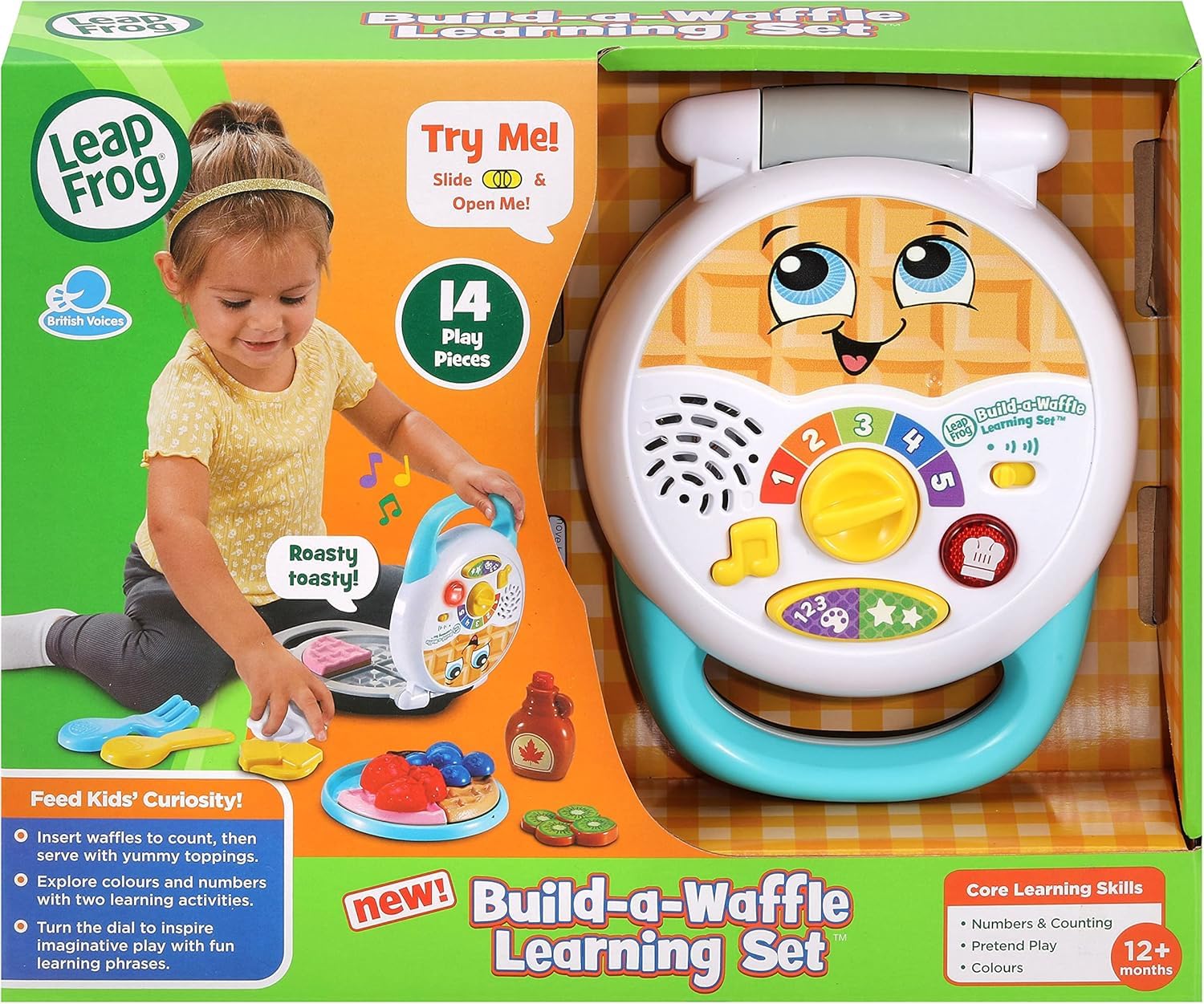 LeapFrog Build-a-Waffle Learning Set, Role Play Kitchen Toy with Lights, Music, Colours & Counting, Toddler Gift for ages 12, 18, 24+ months, English Version