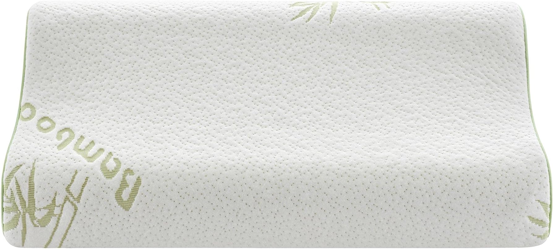 Bamboo Memory Foam Cervical Contour Pillow with a Removable Soft Zip Cover