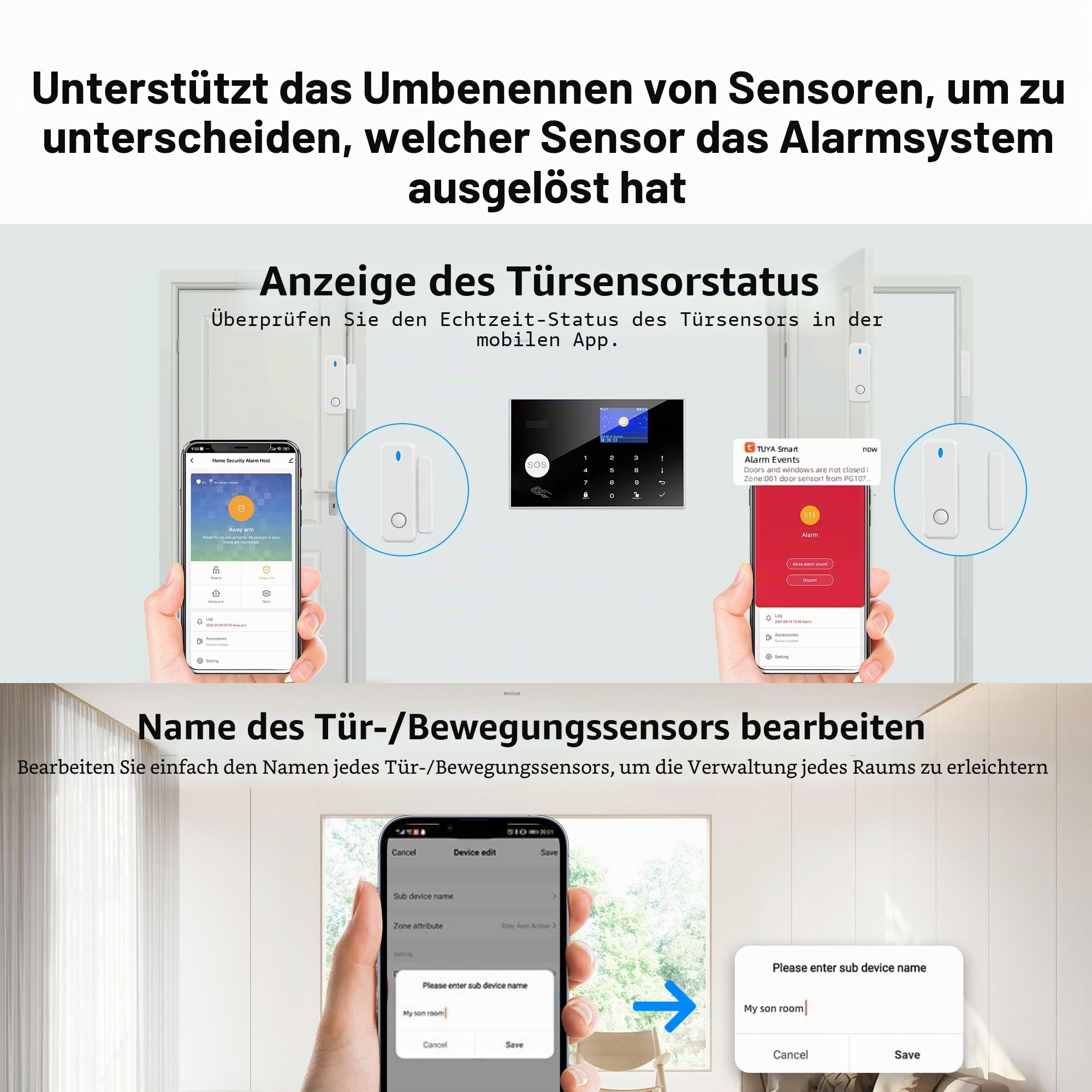 Alarmanlage, kabellos, WLAN, 20 Stück, GSM 4G, Sicherheitssystem, Einbrecher 120 DB, Kits für Zuhause, kompatibel mit Alexa, Google Assistant (G30-4G)