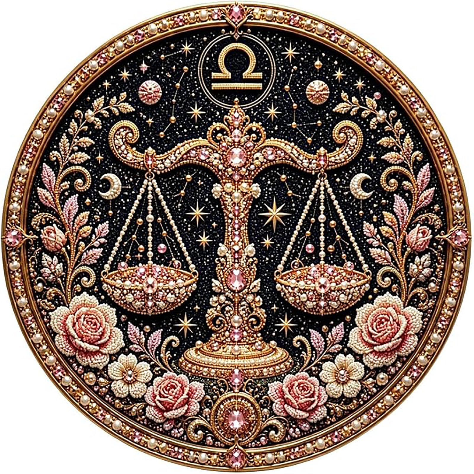WEIWOGU 12 Zodiac Signs Pearl Art Kit, Astrology Diamond Painting (#M)