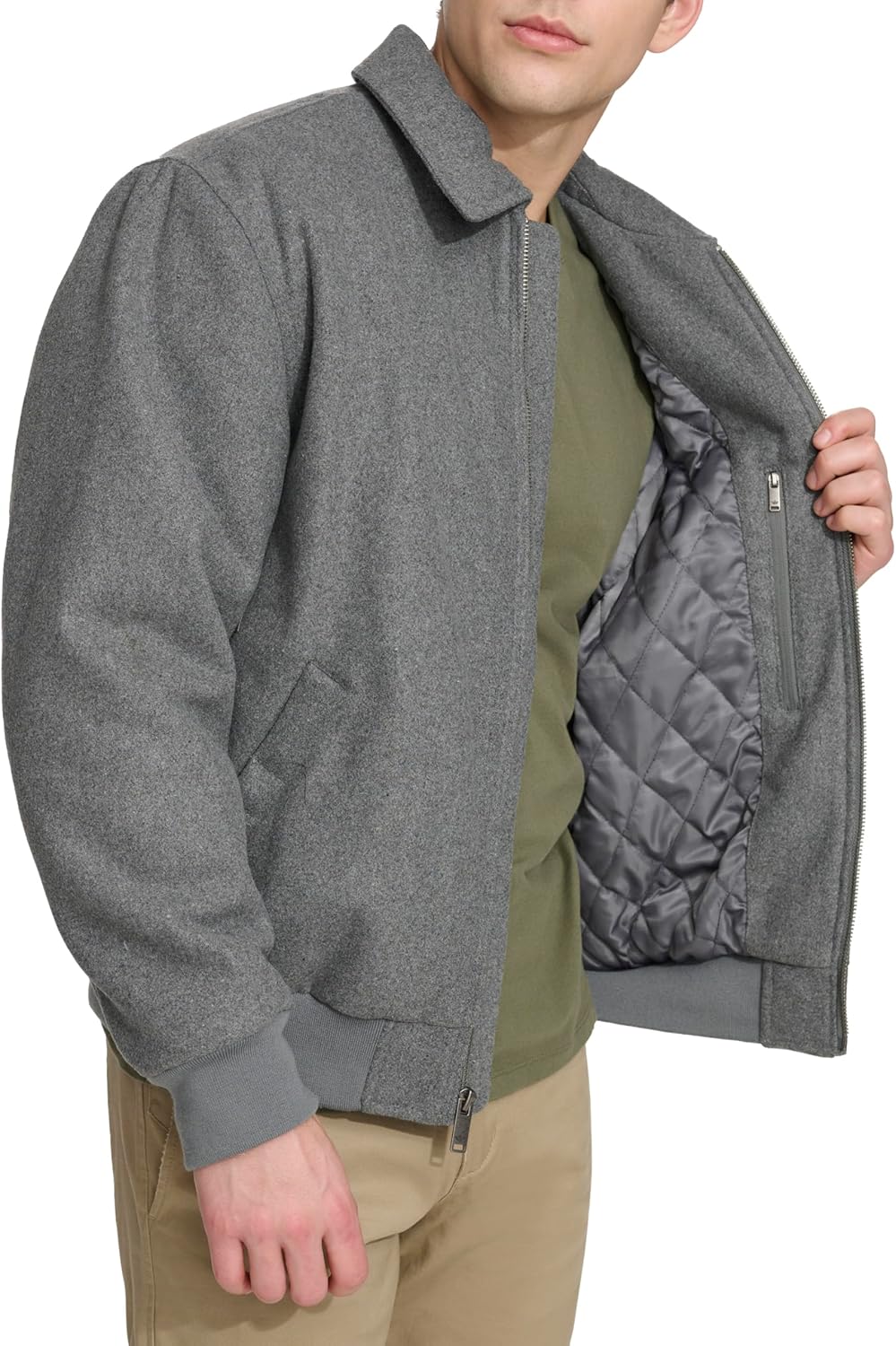 DOCKERS Men's Wool Blend Harrington Bomber