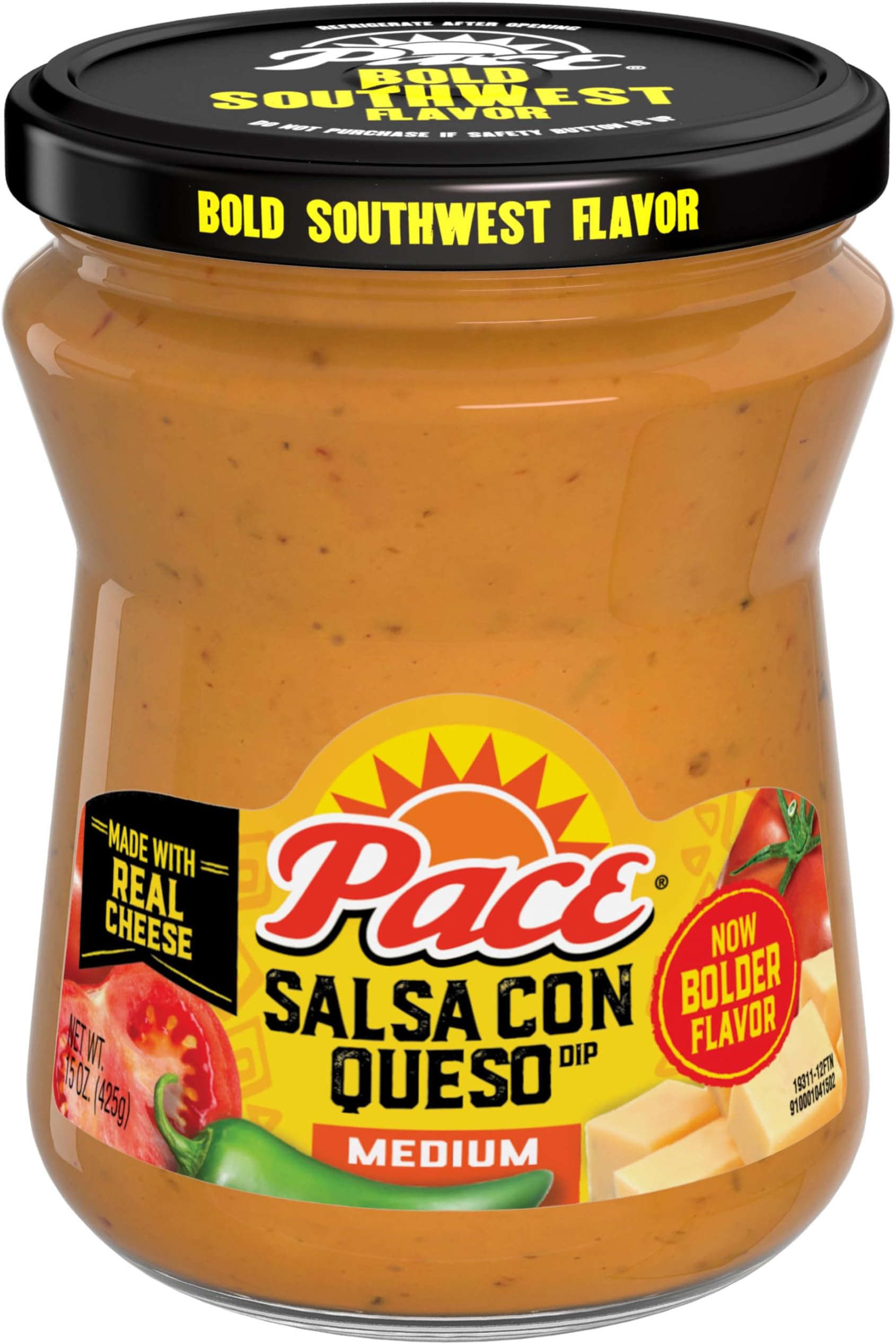 Pace Medium Salsa con Queso Dip, 15 oz Jar