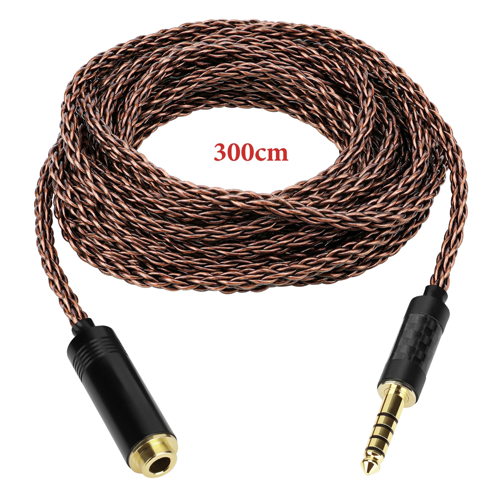 Geekria Apollo 6NOCC Cable balanceado de 4,4 mm Cobre de un solo cristal Mejora cable de extensión, cable de repuesto 4,4 mm macho a hembra para headset HiFi (9,8 ft / 3 m)