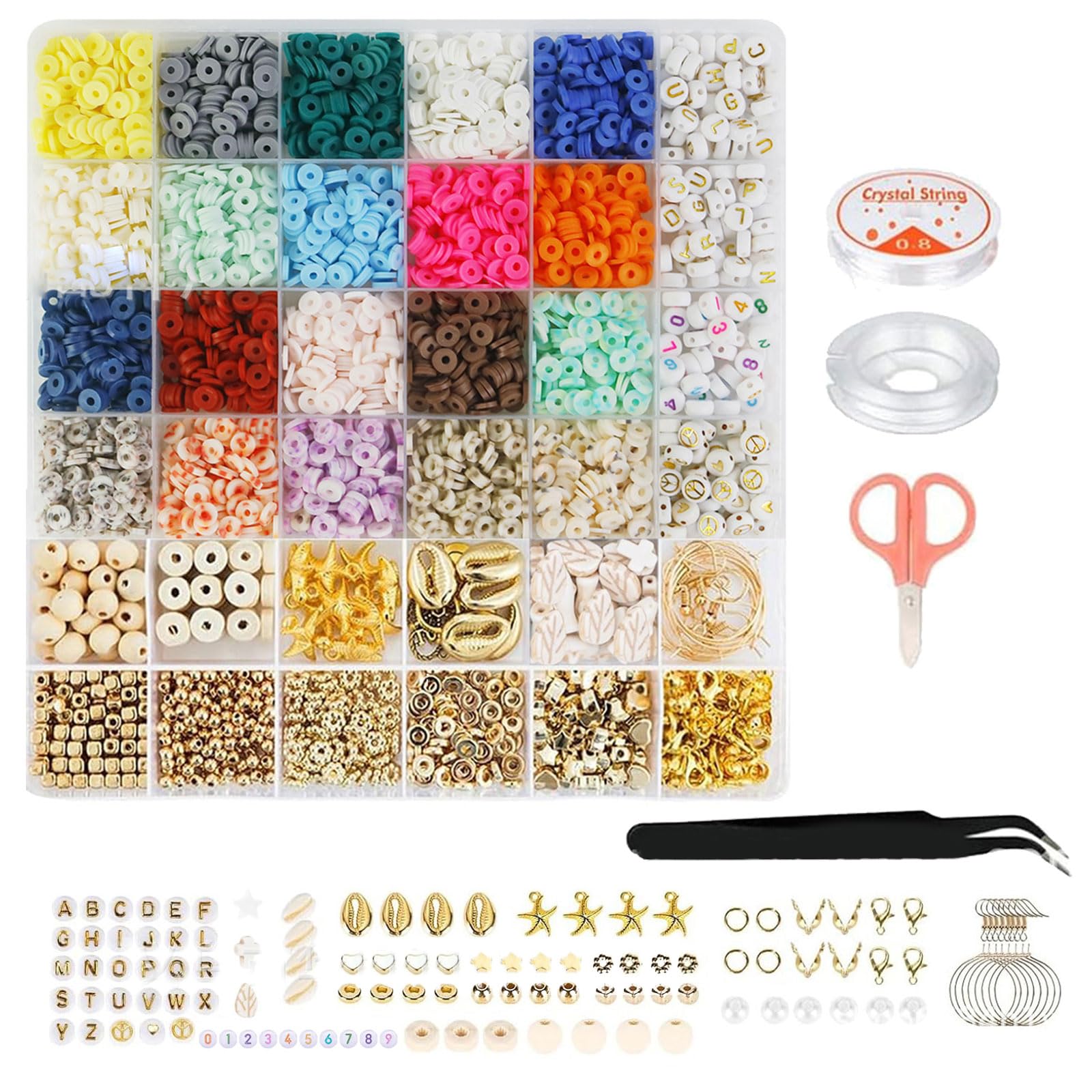 RAFGALDEX Clay Bead Set Unique Beads Set Beading Supplies Elegant Beads Charm Creative Necklace Component Friendship Supplies