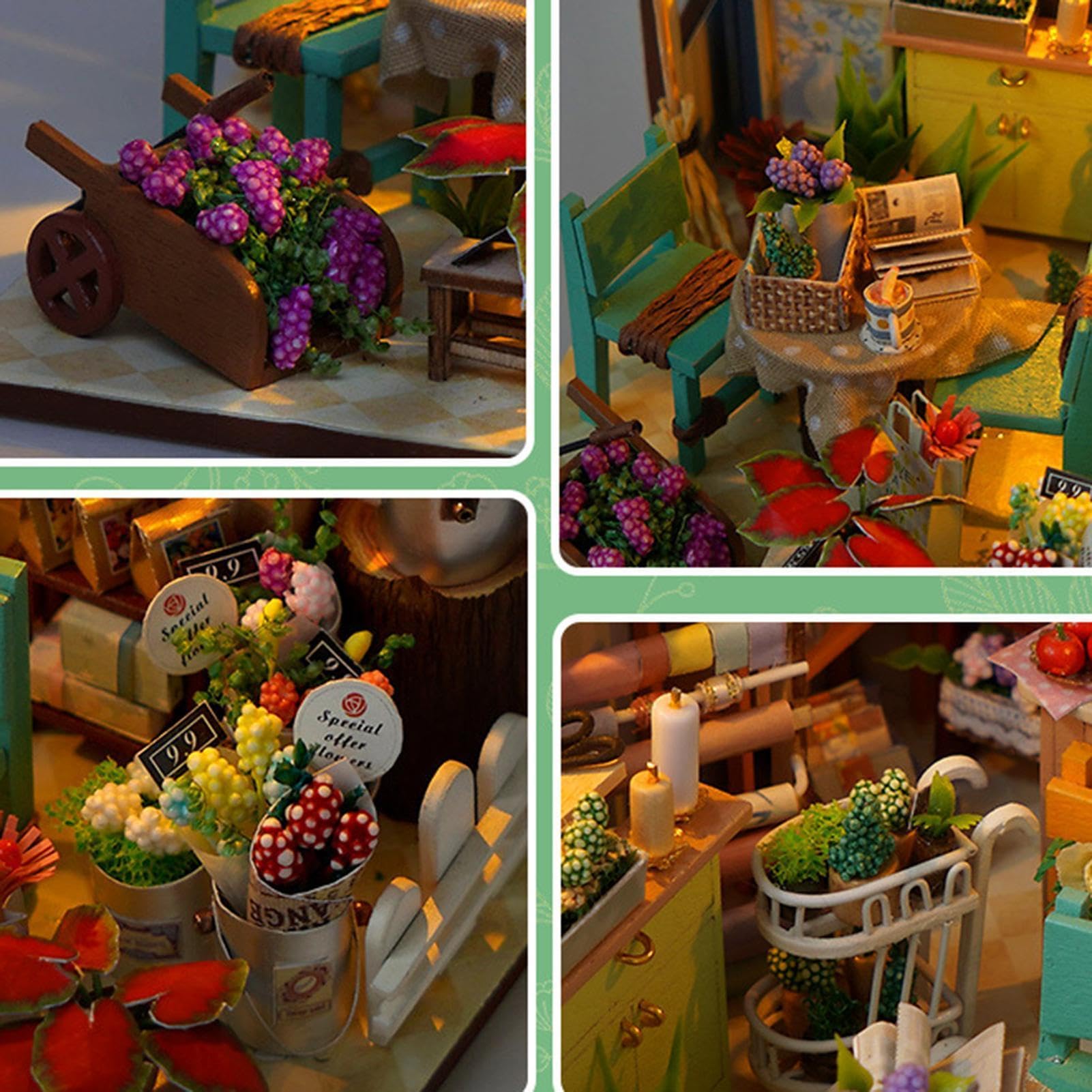 Casetta In Miniatura Fai Da Te Giocattolo Di Costruzione Modellino Diorama | Kit di casa fai da te Per la decorazione di scrivania, dormitorio, appartamento, libreria, soggiorno e abitazione.
