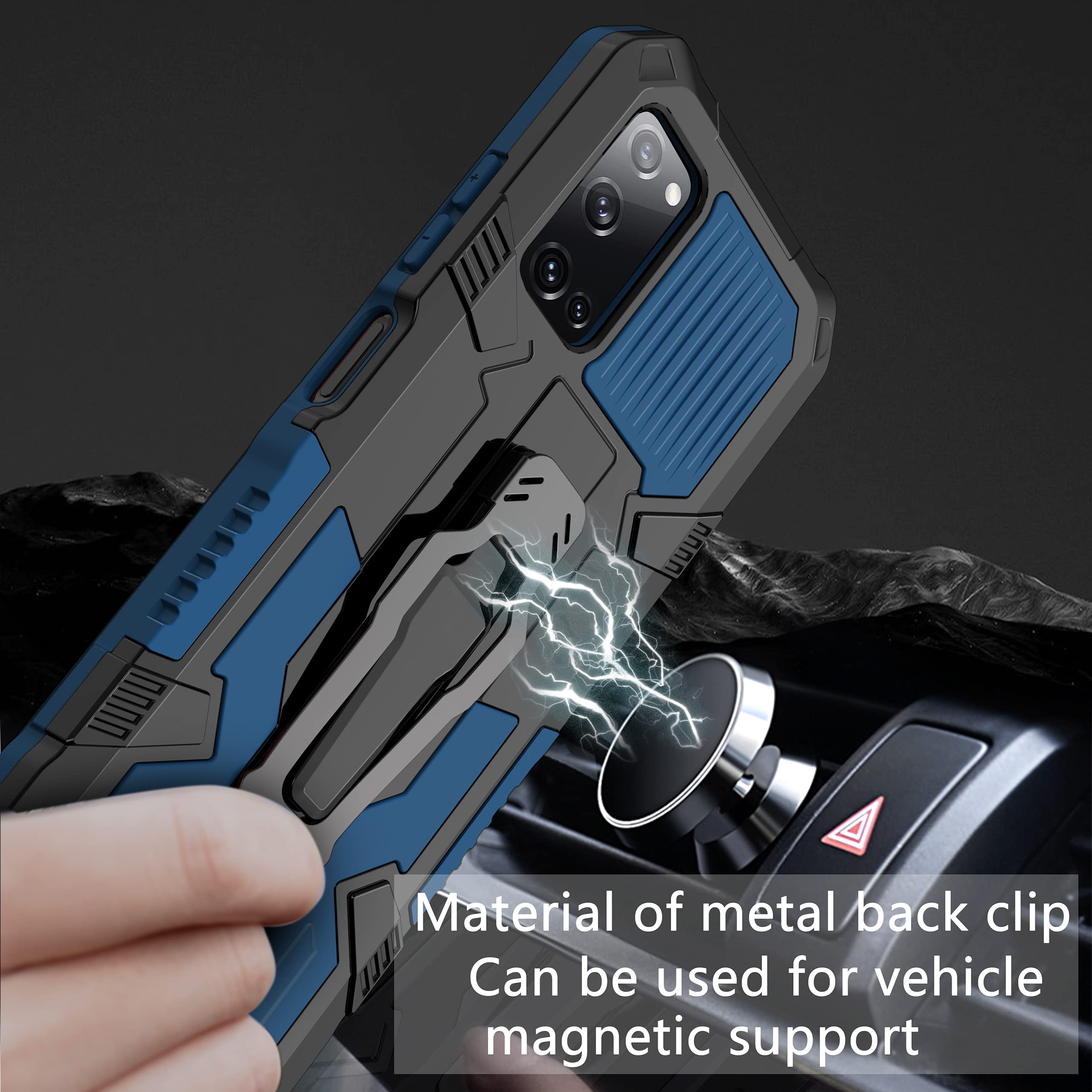 Compatible with Samsung Galaxy A51 5G Case, Military Grade Armor Case with Metal Belt Clip Built-in Kickstand Dual Layer Full Body Case for Galaxy A51 5G