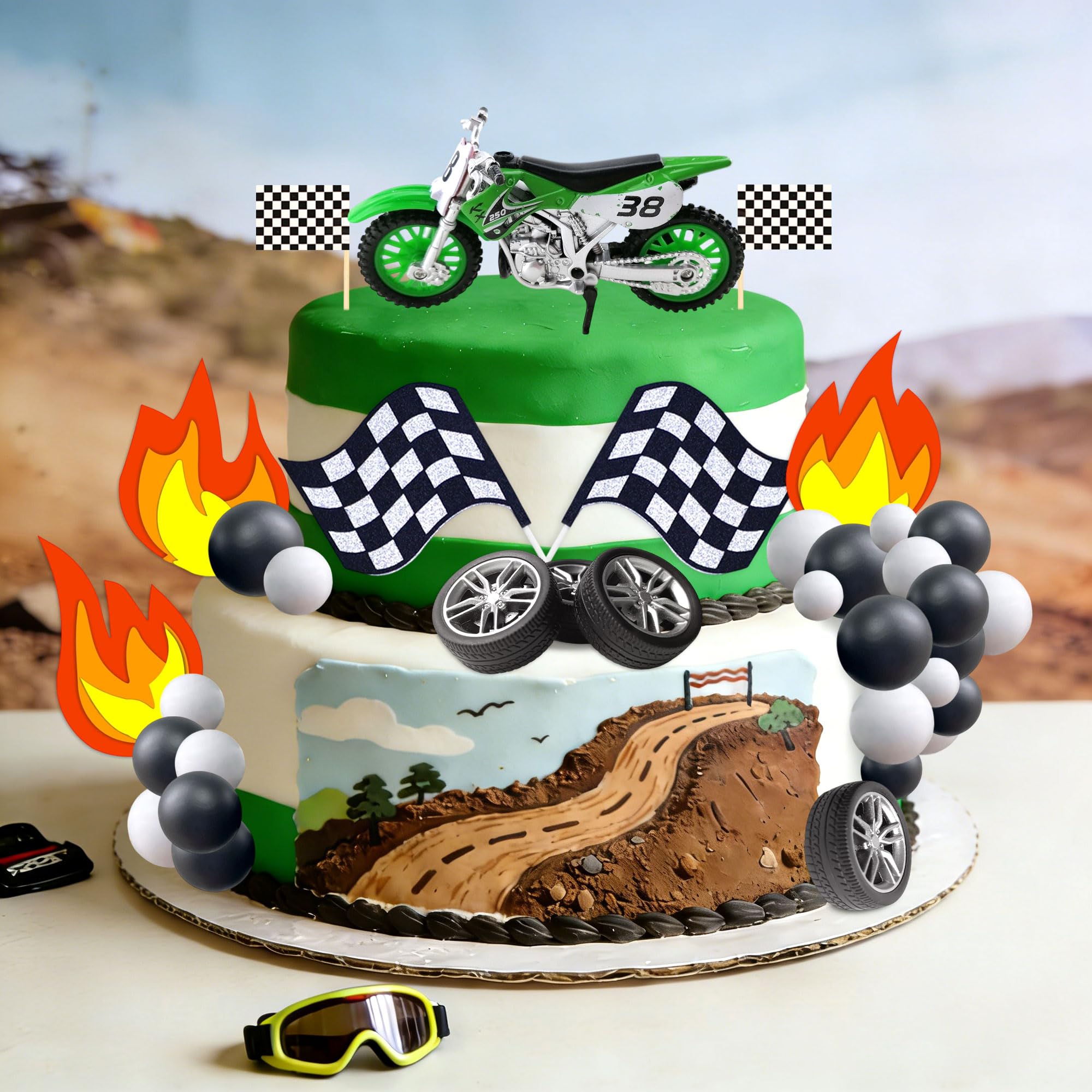 Dirt Bike Party Decorations Motorbike Cake Topper Motocross Birthday Party Decorations Motorcycle Man Birthday for Dirt Bike Decor