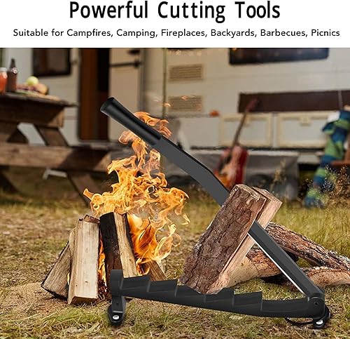 Miniatura 2 de TOPINCN Divisor de troncos montado en la pared, divisor de leña de acero de alto carbono para madera, divisor de madera manual portátil de leña