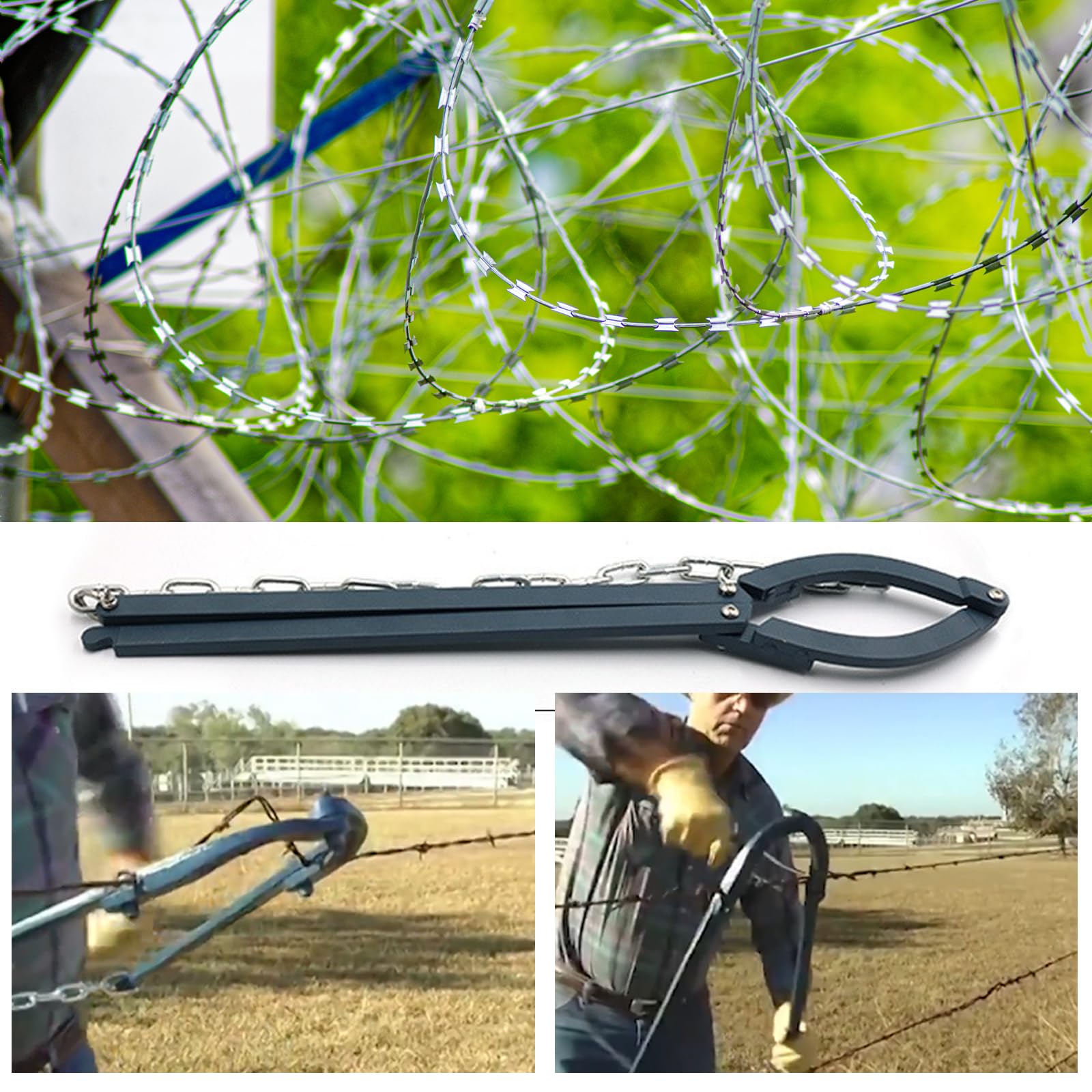 Herramienta tensora de alambre de púas, herramienta de reparación de vallas, tensor de acción de palanca, tensor de valla agrícola, equipo de apriete de alambre