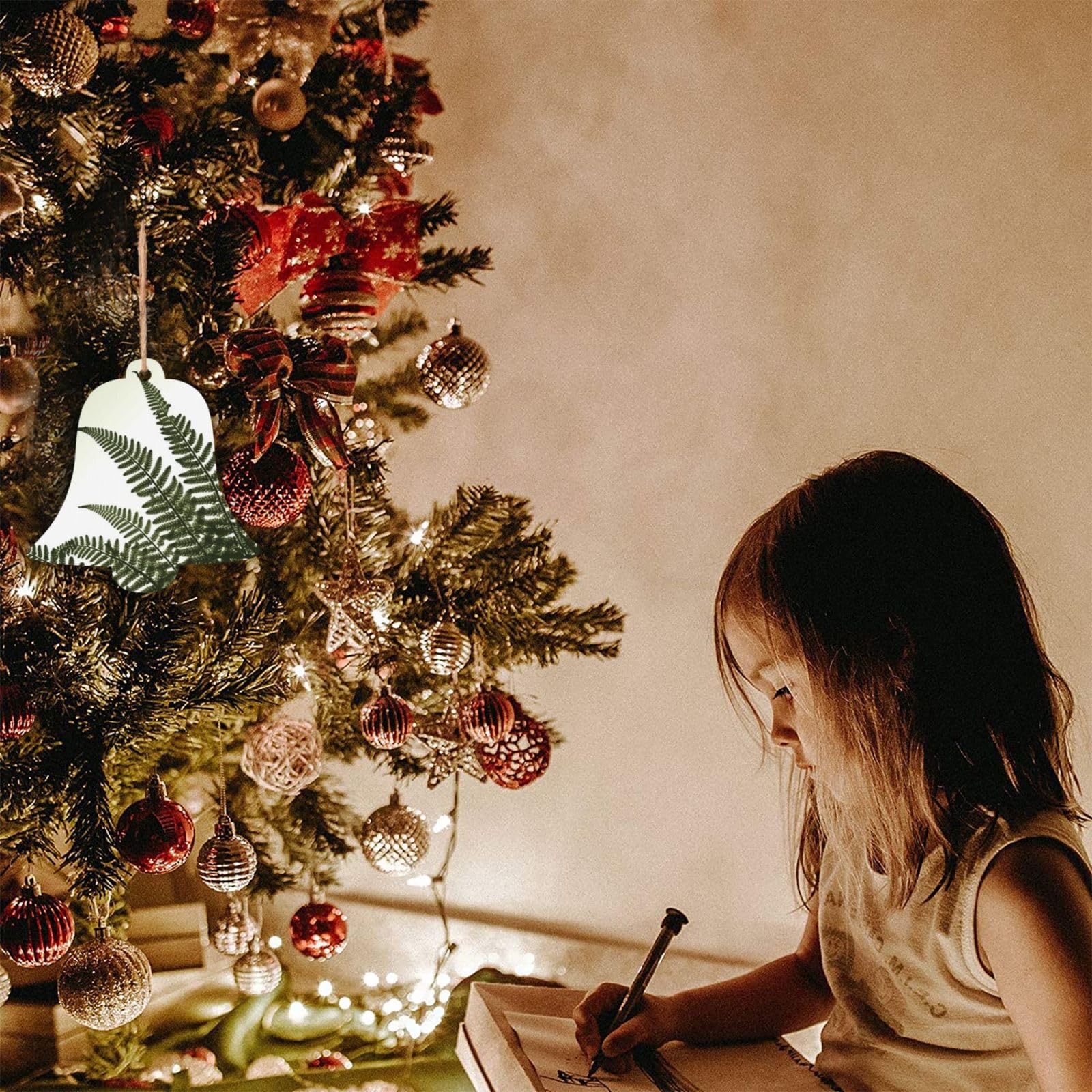 Amazon.co.jp: 木製クリスマスオーナメント 植物 シダの葉 クリスマス