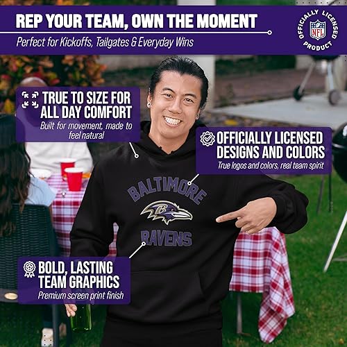 Miniatura 341 de Team Fan Apparel - Sudadera con capucha para adultos de NFL Gameday, mezcla de algodón y vellón de poliéster, abrígate y representa a tu