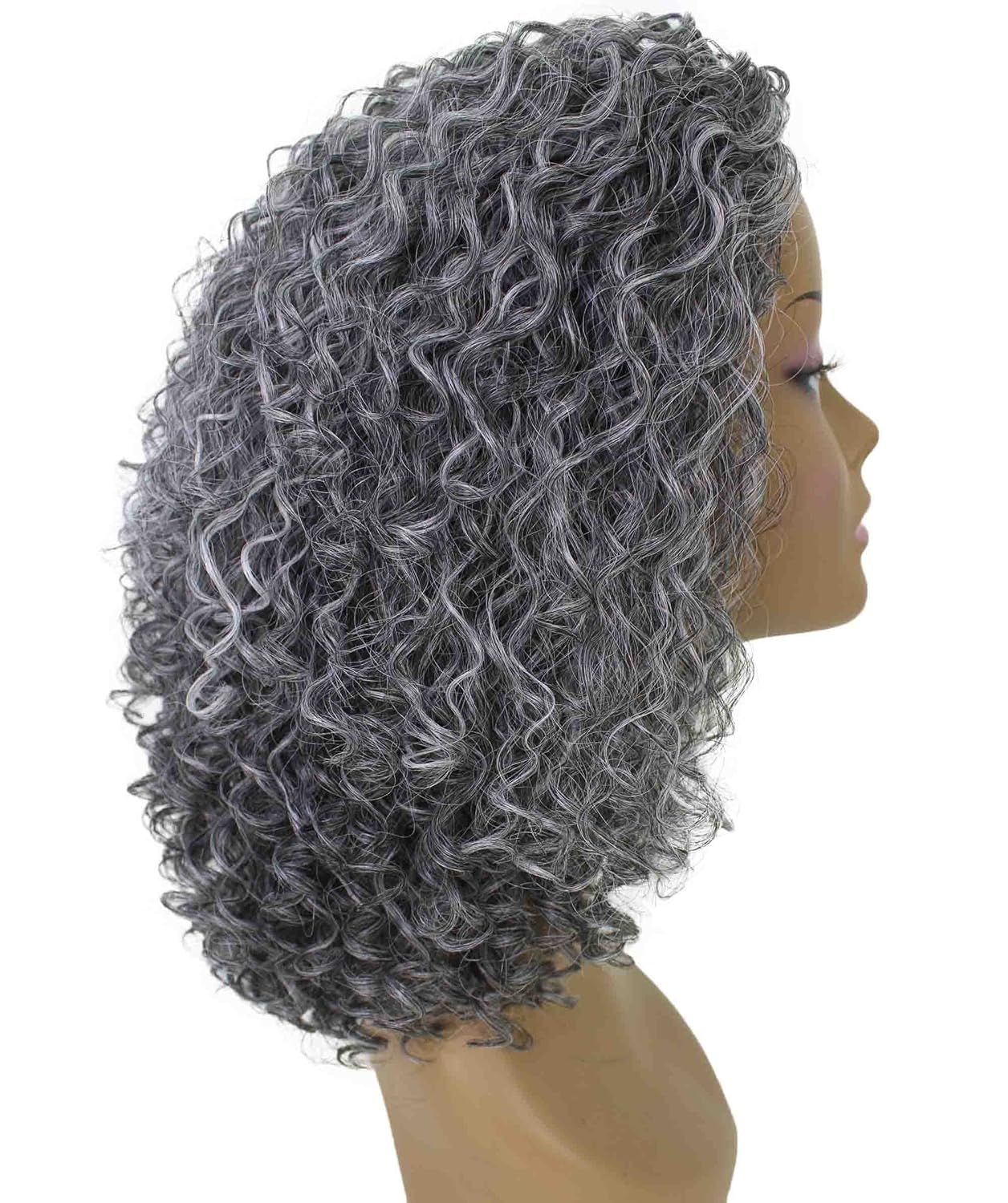 LUXLUXE Tatiana Curly Body Waves 15 in Long Half Wig Half Cap Wig, Mix Human Hair and Synthetic Fibers, Multiple Shades of Natural & Blended Colors
