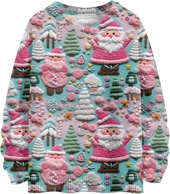 Ugly Christmas Sweaters for Women 2025 Funny Plus Size Xmas Tops Cute Sweater Pullover Crewneck Holiday Sweatshirts