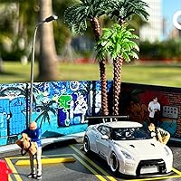 Vista 5 de 1/64 Display Case,Hotwheels Display Case,1/64 Diorama Display Car Park with LED Lights,Model Car Display Case for 5 Parking Spaces.