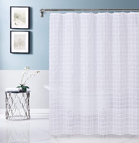 Miniatura 1 de Dainty Home Katie Cortina de ducha, 70x72 pulgadas, Kelly en blanco