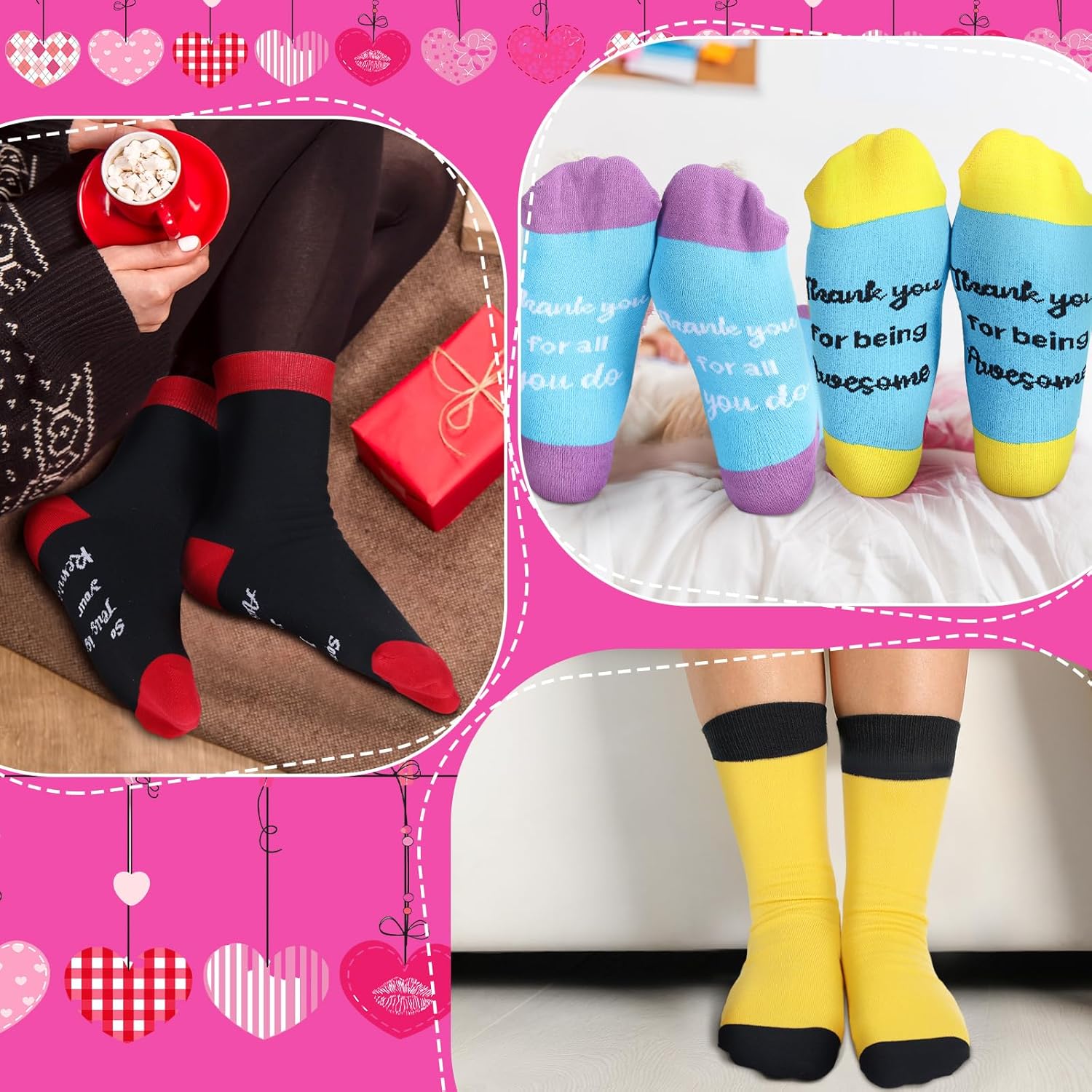 Xtinmee 12 Pairs Valentine's Day Employee Appreciation Gift Socks Thank You Teachers Nurse Socks for Best Team Ever Coworker - Image 2