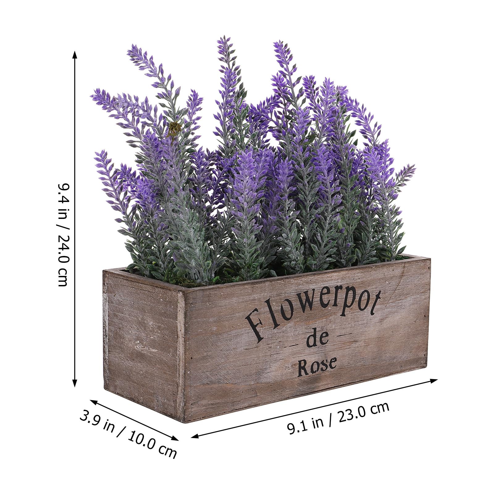 Künstlicher Lavendel Bonsai Topfpflanze mit Kunststofftopf für Schreibtisch und Fensterbank Dekoration im Büro und Wohnzimmer