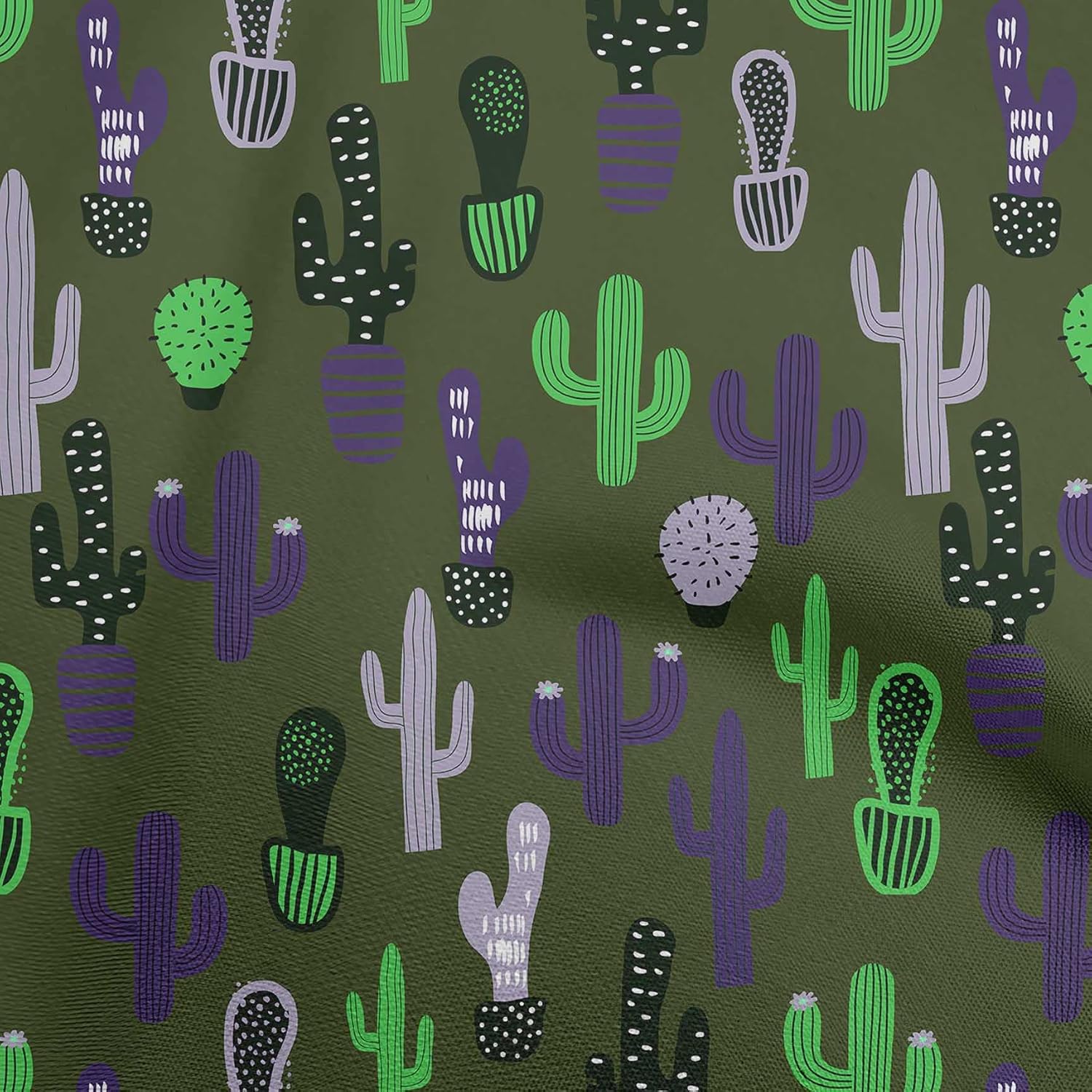 oneOone Cotton Flex Dark Purple Fabric Cactus Quilting Supplies Print Sewing Fabric By The Yard 40 Inch Wide