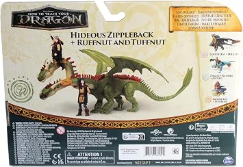 Dreamworks Dragons, How to Train Your Dragon, Hideous Zippleback & Ruffnut & Tuffnut, Viking Action Figures, Toys for Kids Ages 4 and up