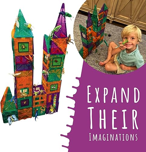 Miniatura 3 de Creepy Archi Tiles - Azulejos magnéticos para niños - Bloques de construcción coloridos con insectos, bolsa de almacenamiento, calcomanías, pinzas,
