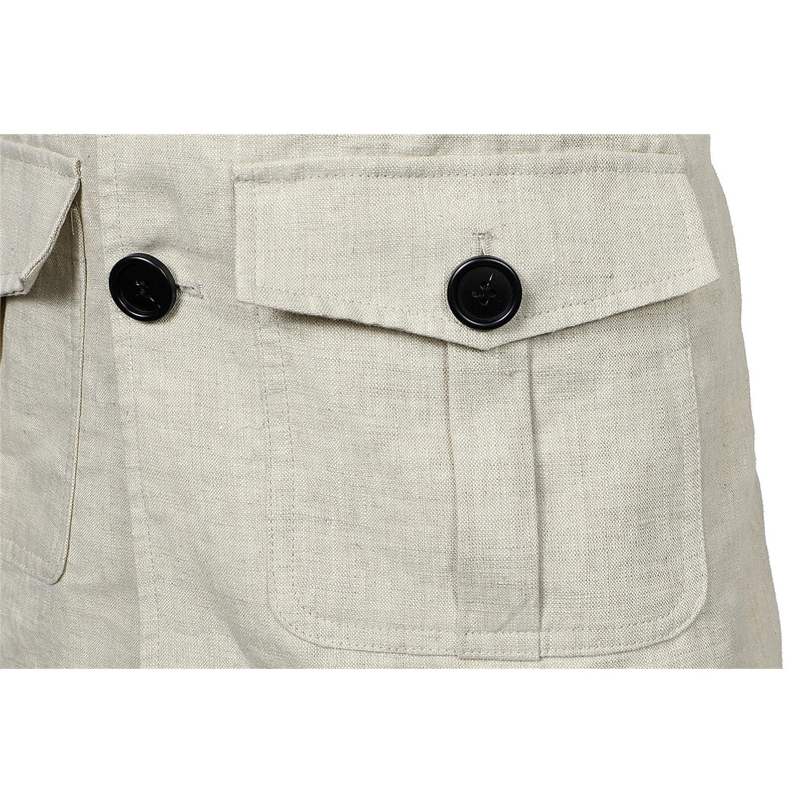 Giacca safari da uomo con bottoni, casual, tinta unita, leggera, giacca invernale, oversize, con tasche multiple per uomo
