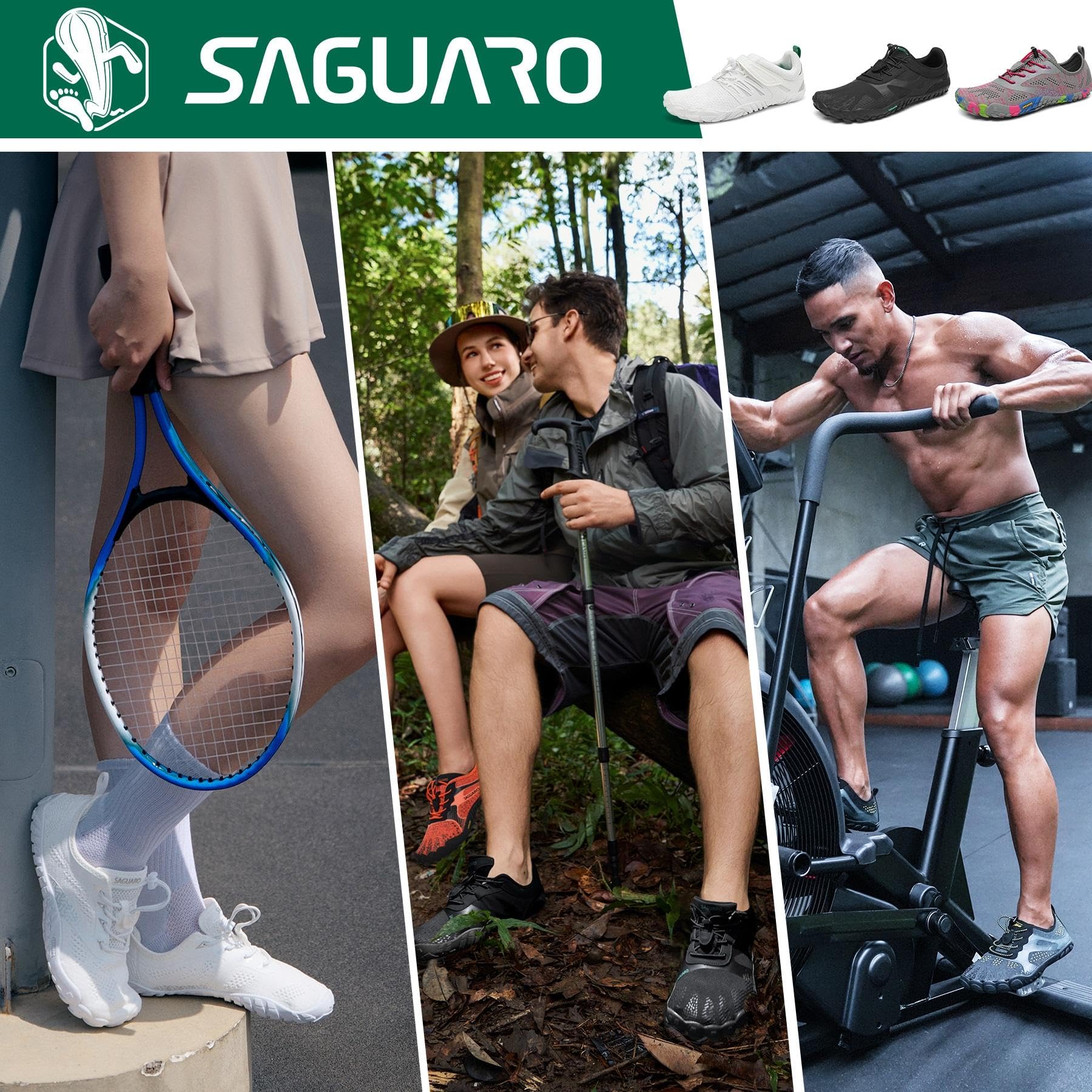 SAGUARO buty do zakładania na bosą stopę, oddychające, antypoślizgowe, do fitnessu, chodzenia po terenie, męskie/damskie, Czarny New A1, 42 EU