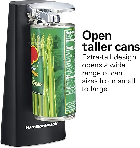Miniatura 10 de Hamilton Beach - Abrelatas eléctrico automático con afilador de cuchillos palanca de corte desmontable fácil de limpiar almacenamiento de cables
