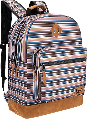Lee Authentic Jeans Company - Mochila de estudio para clase, funda acolchada para portátil de 15.6 pulgadas, Lee Rayas, Mochilas Daypack