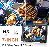 Vista 4 de Hayve Microscopio digital HDMI de 7 pulgadas, microscopio de moneda 1200X con pantalla IPS, microscopios de soldadura de 16MP con luces, soporte