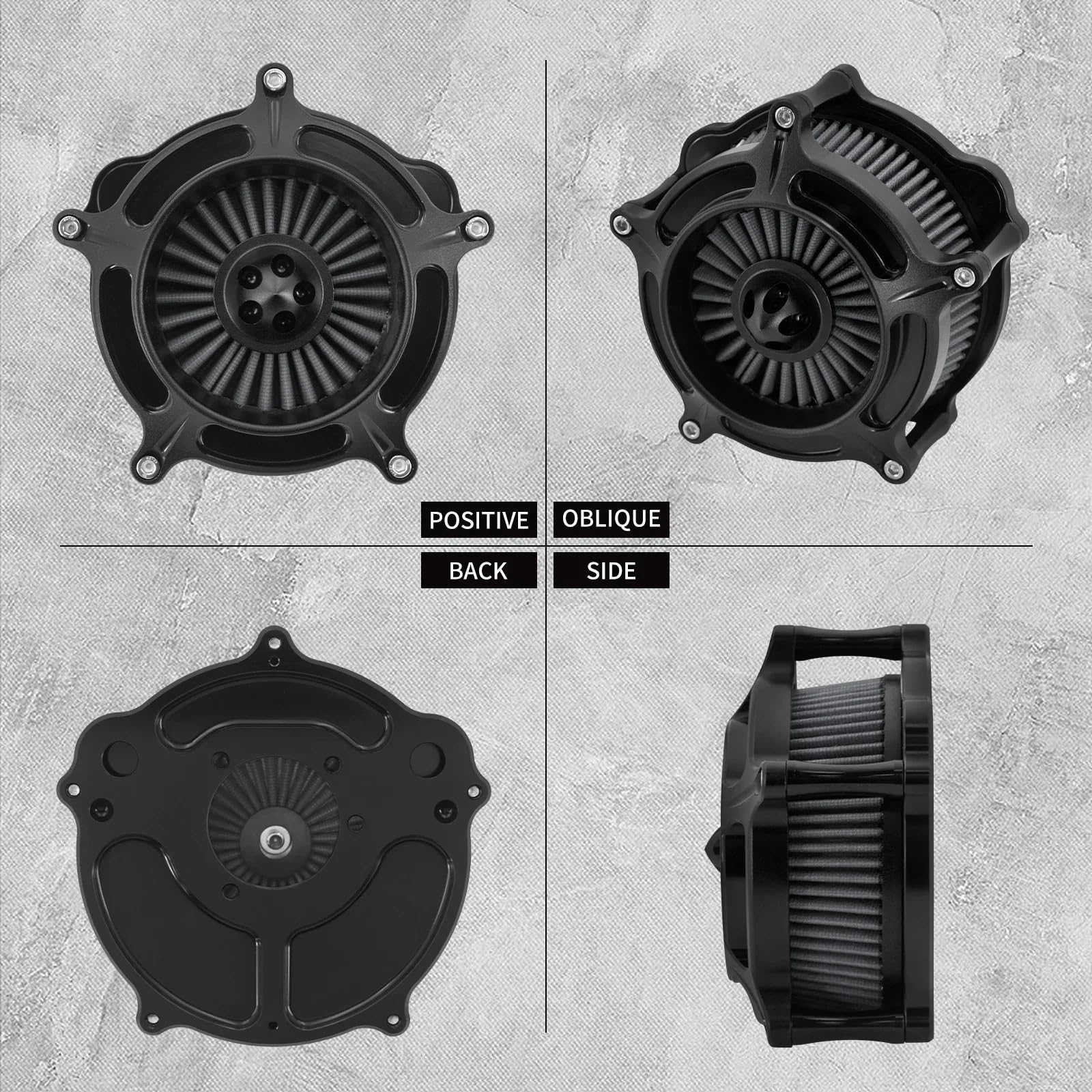 filtro aria moto Filtro aria moto filtro di aspirazione nero adatto per Harley Sportster XL 883 1200 Dyna V-Rod Boy Touring FLHR FLHX(Air Filter A)