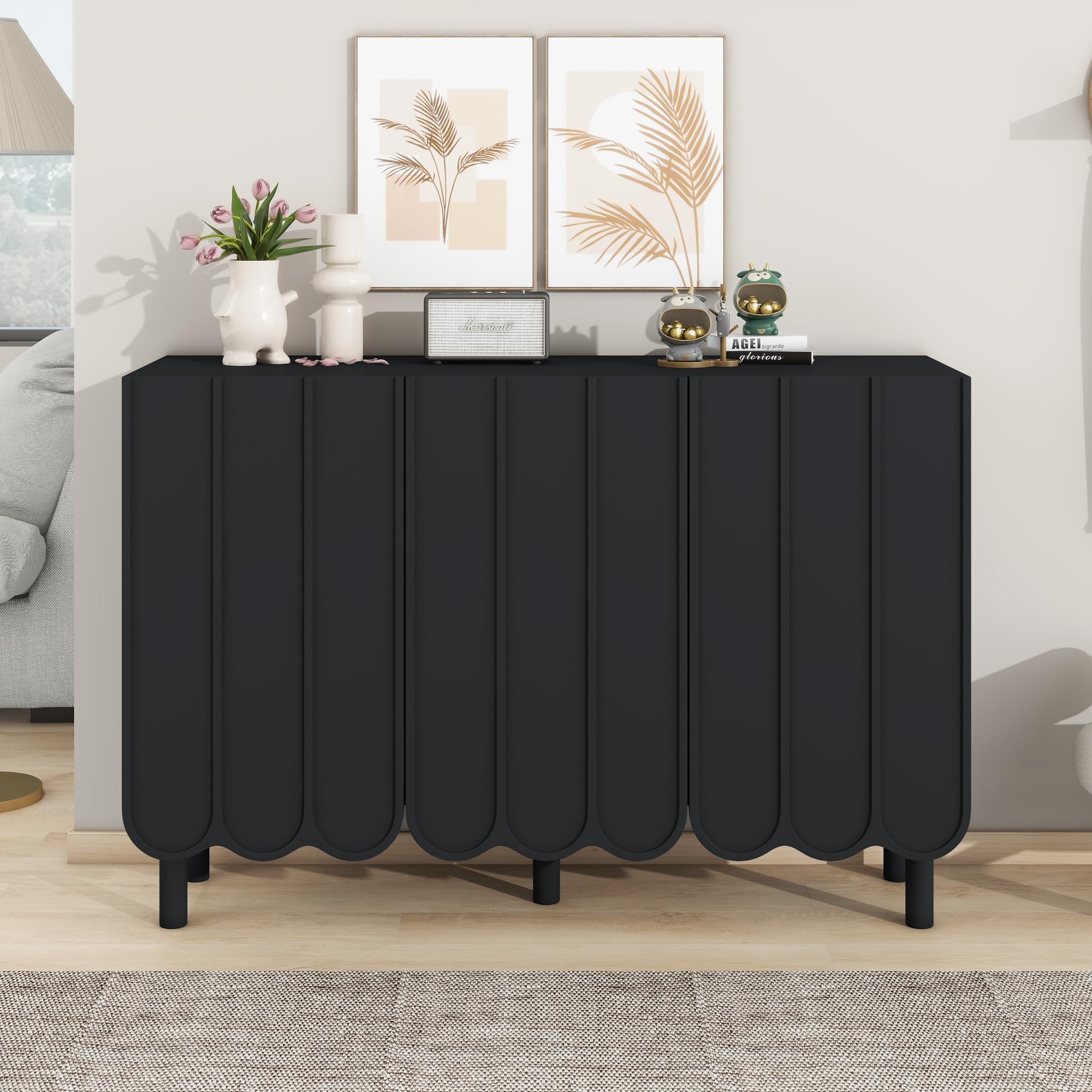 家具 marie Amazon.com - Merax Modern Wood Buffet Sideboard with 3 Wave