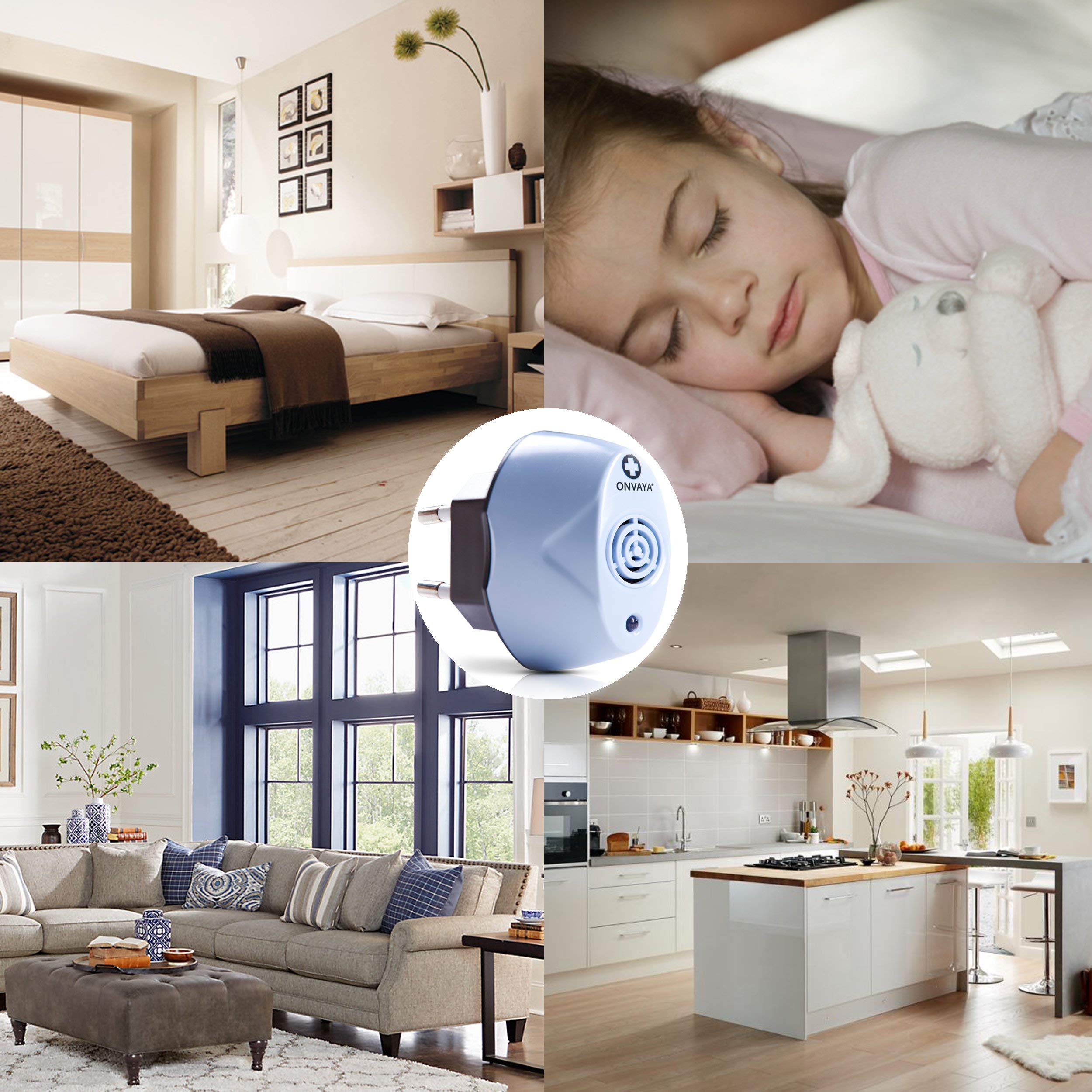 ONVAYA® Controllore ad ultrasuoni per Acari | Agente Contro Gli Acari | Lotta efficacemente Contro Gli Acari della Polvere Domestica | Protezione degli Acari Senza Prodotti chimici