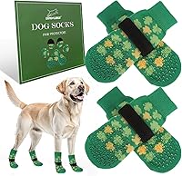 Vista 33 de EXPAWLORER - Calcetines antideslizantes para perros, evitan que se laman las patas, para pavimento caliente, pisos de madera, botines para perros