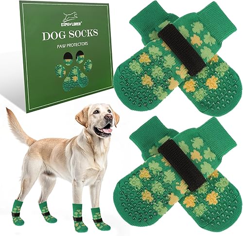 Miniatura 33 de EXPAWLORER - Calcetines antideslizantes para perros, evitan que se laman las patas, para pavimento caliente, pisos de madera, botines para perros