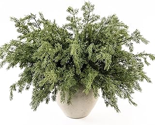 MISSPIN 12 Pcs 21.5 Inches Christmas Cedar Branches, Cedar Artificial Christmas Branches DIY Crafts Faux for Xmas Indoor Outdoor Home Decor