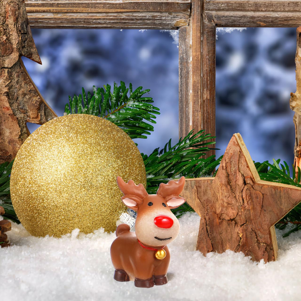 Homoyoyo 5 Stück Rentier-Figur Mini-Rentier-Statue Weihnachten Cartoon-Geweih Hirsch Elch Mini-Hirsch Dekorationen Cartoon-Bastel-Muster Figur Tier-Kuchenaufsatz Für Jungen Im Grils-Stil