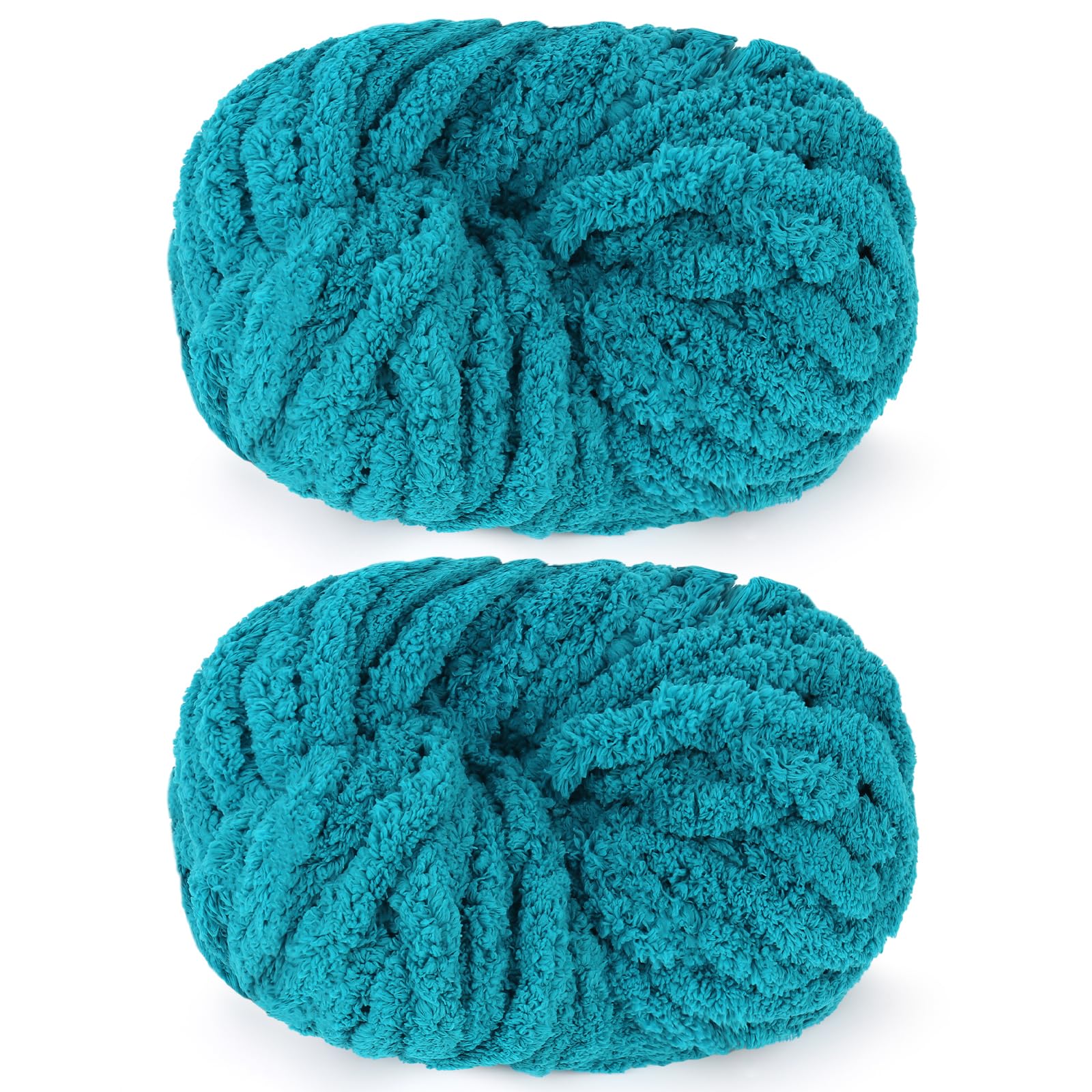 Reessy Chunky Yarn for Hand Knitting, 2×250g Super Chunky Yarn-Lake Blue