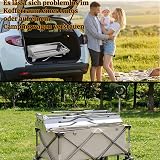 TLGREEN Barbecue à Charbon Pliant Portable, Grill Charbon de Bois XXL, en Acier Inoxydable, avec Poêle à Frire,4PCS Pied de Support pour Barbecue de Jardin et Camping, 5-10 Personnes, 118 x 33 x 72 cm - 8