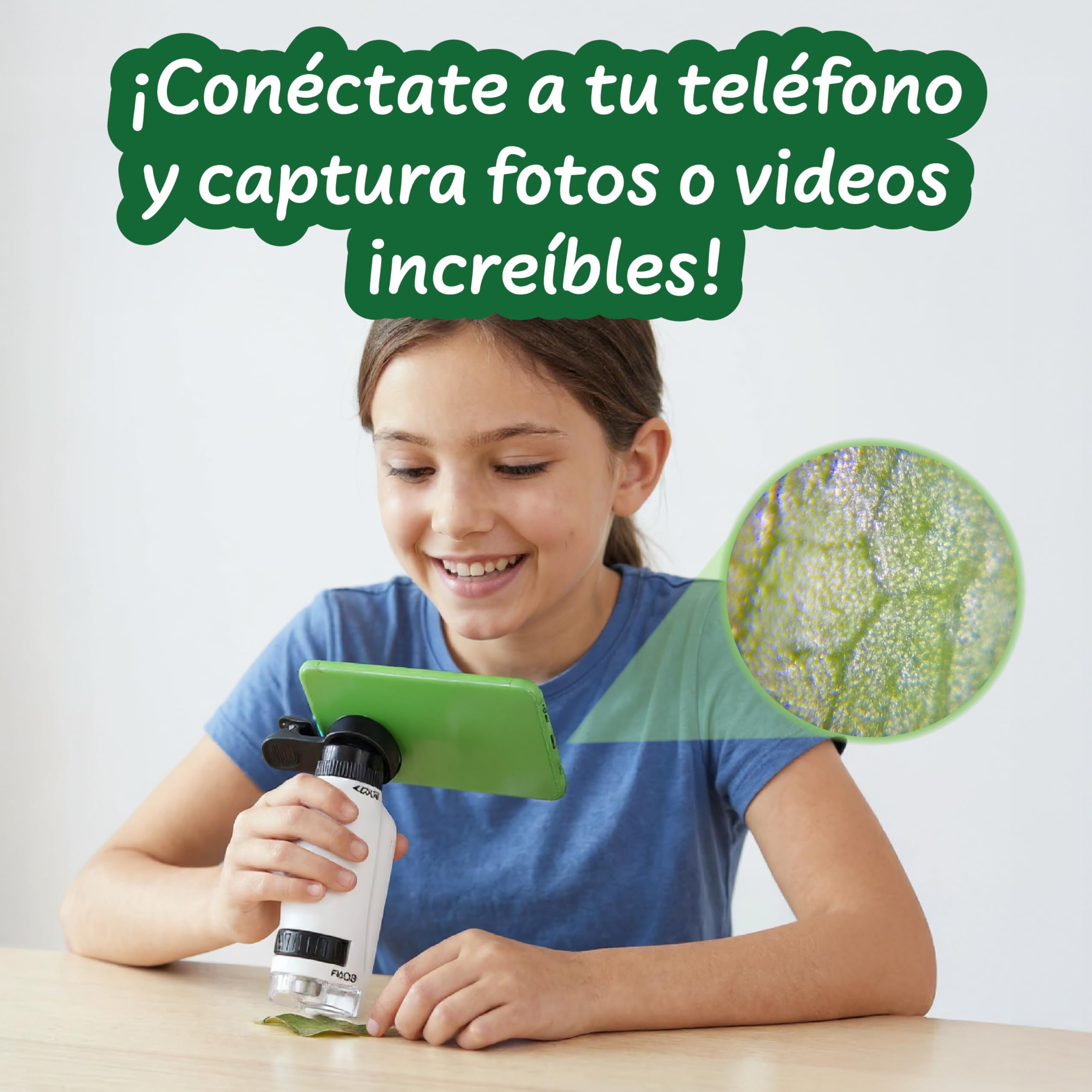 Science4you Microscopio de Bolsillo para Niños 6+ Años – Microscopio Portátil Infantil con Manual de Experimentos y Herramientas de Laboratorio, Juguete Educativo para Niños y Niñas de 6 7 8 9+